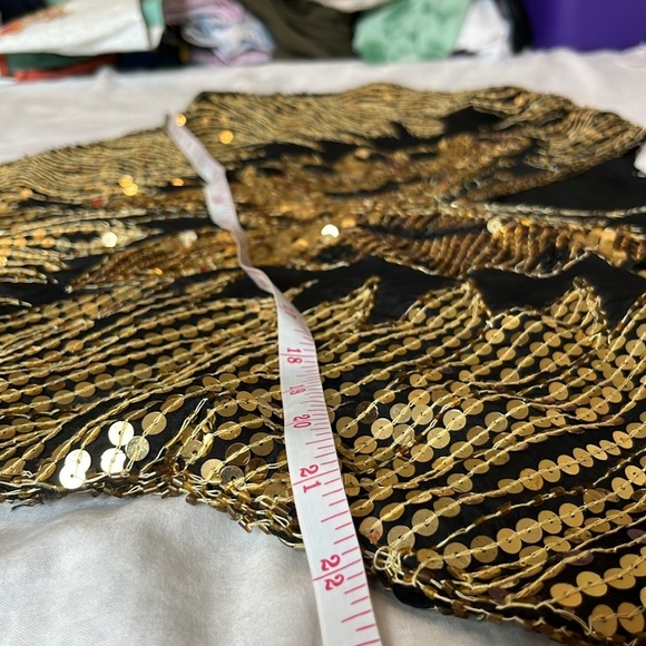 Vintage Gold Sequin Butterfly Top with Silk Lining - Picture 10 of 11